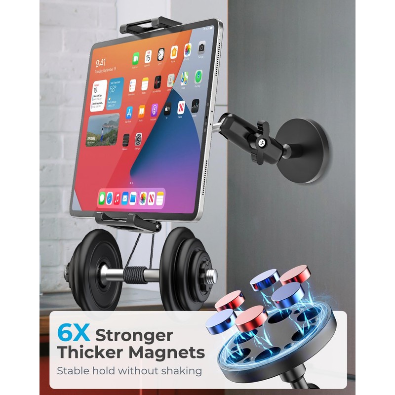 INSSKY Magnetic Holder Fit 6.1-15.6'' Tablets for Fridge Gym Metal
