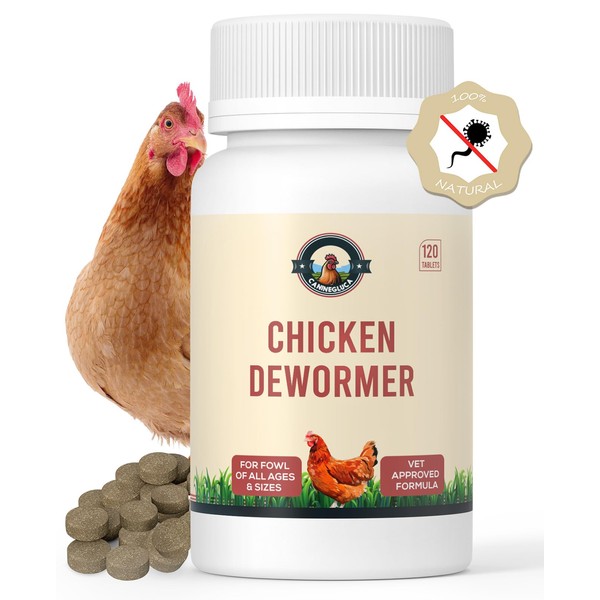 CanineGluca - Chicken De-wormer: an All-Natural Health Formula, 120 Tablets,