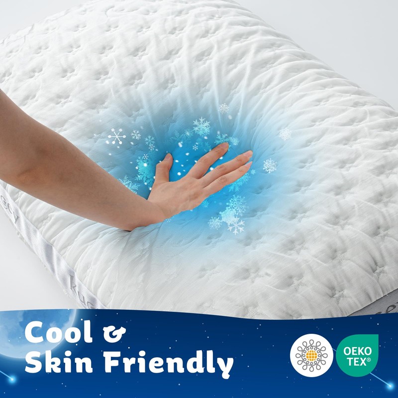 Luxury Cooling Side Sleeper Pillow for Neck and Shoulder Pain,