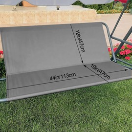 Replacement Garden Swing Seat Cover, Durable 600D Oxford Fabric Garden Swing Chair Cover Outdoor, Fit for 2 and 3 Seater Swing Chair Grey 113 * 47 * 47cm