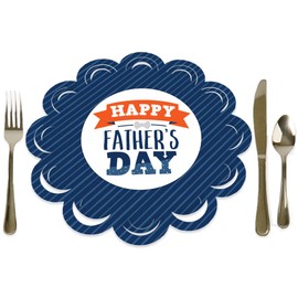 Big Dot of Happiness Happy Father's Day - We Love Dad Party Round Table Decorations - Paper Chargers - Place Setting For 12