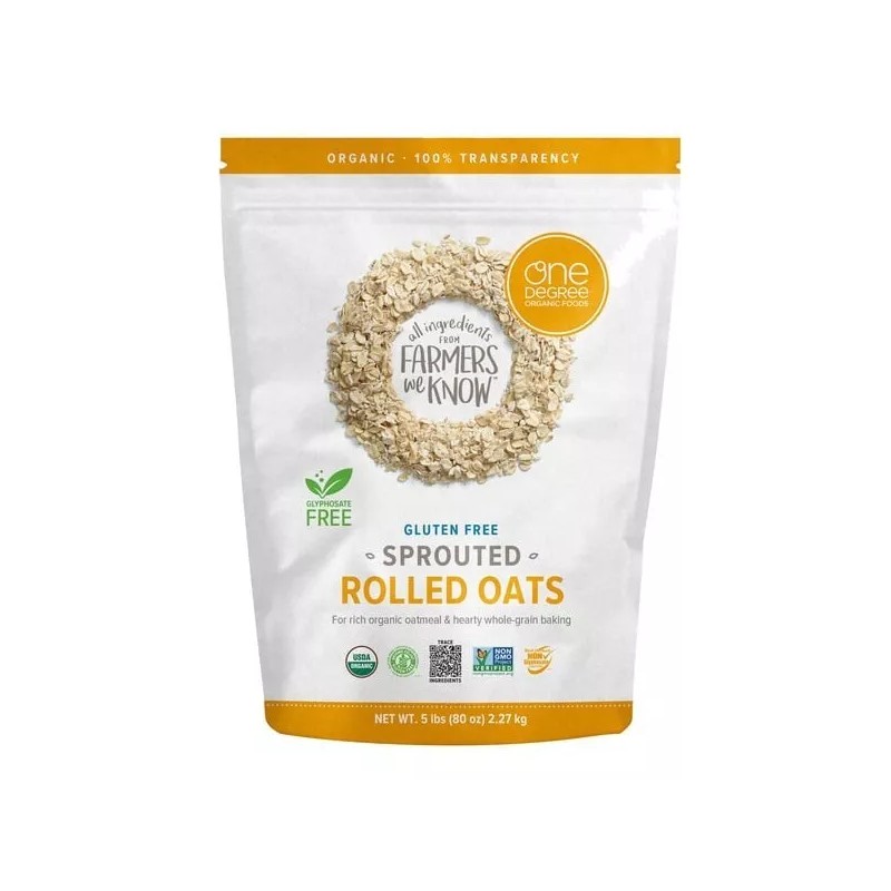 One Degree Gluten Free Sprouted Rolled Oats Organic Whole Grain