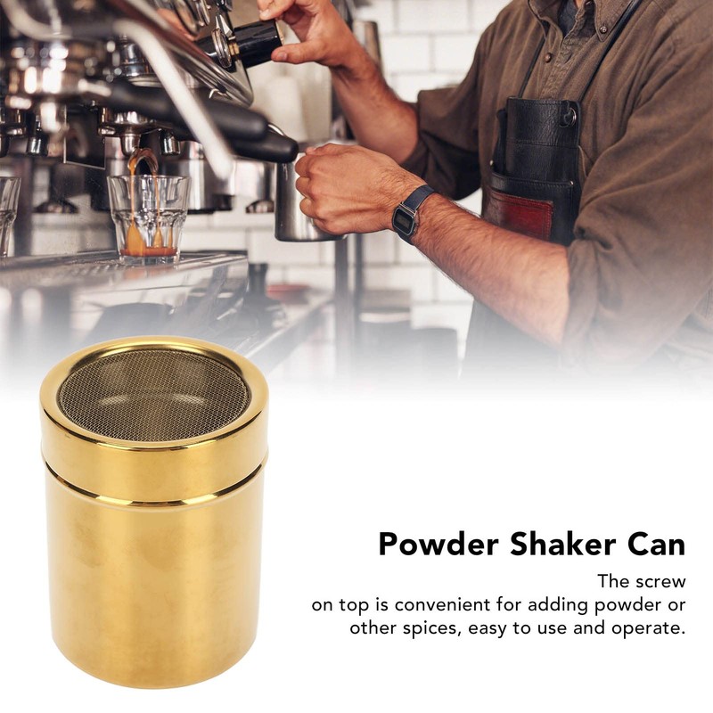 Powder Shaker Stainless Steel Rust Resistance Gold Fine Mesh Powder