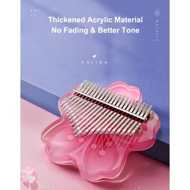 BOTOWI Kalimba 17 Keys Thumb Piano Musical Instruments, Transparent Acrylic Finger Piano Instrument with EVA Waterproof Hard Protective Case for Beginners, Clear 17 Keys