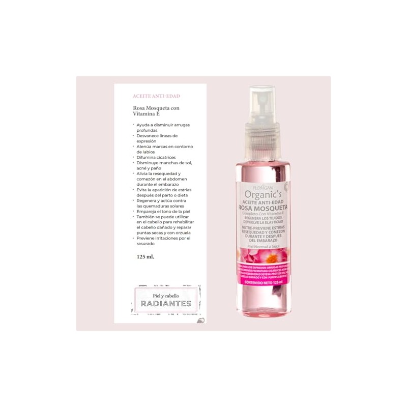 Aceite Rosa Mosqueta Anti-Edad con Vitamina E Florigan® 125ml. (1