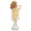 Flower Fairy Playing Flute Figurine Elegant Angel Statue Resin Desk