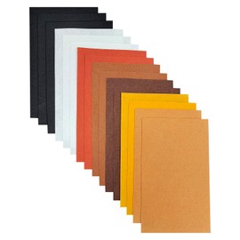 Jtnohx Felt for Crafts, 16 Pcs Felt Fabric, 7"×11.3" Stiff Felt Sheets, Craft Felt Square for Sewing (Brown White Black Series)