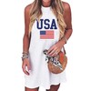 jusgai American Flag Tank Dresses for Women USA Flag Stars