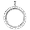 Sterling Silver Filigree Edge Mexican Cien Pesos Bezel Pendant for