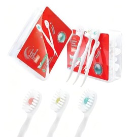 Cepillo de Dientes Portatil, 40 Mini Cepillos de Dientes, Cepillo de Dientes Viaje Kit, Cepillo con Pasta Incorporada para Viajes, con Palillo y Limpi