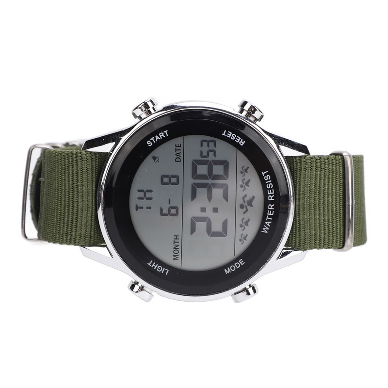 Mens Digital Sports Waterproof Watch Dual Time Zone Stopwatch Calendar