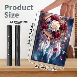 SROJDHFJB Metal Credit Card Holder RFID Blocking, Rose Dreamcatcher Slim Mini Aluminum Wallet Hard Case for Men & Women, Small Business Card Case Card Organizer Case Holds 12 Cards & Bills