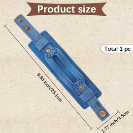 GORGECRAFT Blue Punk Genuine Leather Wristbands Men's Cowhide Leather Cuff Bracelet Nordic Wrist Band Gothic Biker Adjustable Viking Wide Wrist Cord Bracelets Jewelry Bangle Costume for Women Men