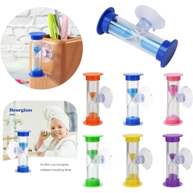 2 Minute Plastic Sand Timer Hourglass Sand Clock with Suction