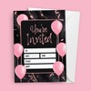 Kirsten McMillan 32 Black Pink Balloons Party Invites - Party