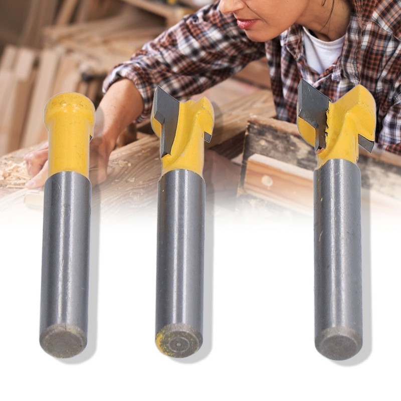 3Pcs Keyhole Router Bits Set 1/4in Shank T Slot Routers