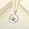 YL Mother Necklace 925 Sterling Silver Round Mom Pendant Created