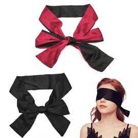 EORPAVU Schlafmasken,Satin-Schlafmaske, Augenmasken-Träger, sexy Augenmaske, Schlaf-Augenmaske (2 Stück, schwarz + rosa schwarz)