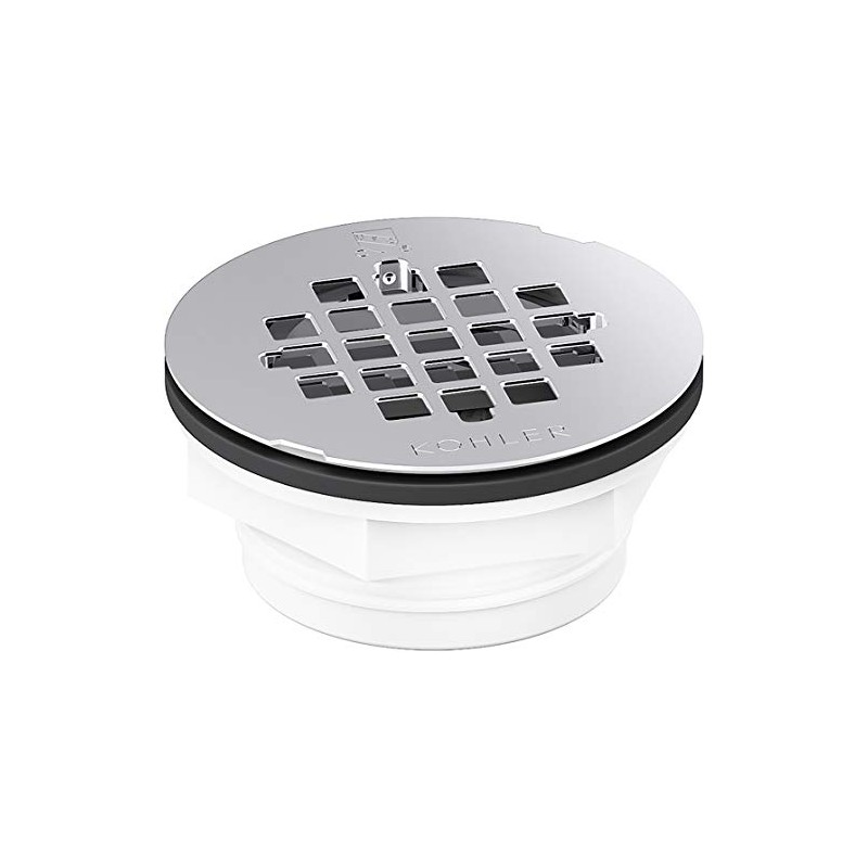 KOHLER K-22676-S Round PVC Shower Receptor Drain, Stainless Finish