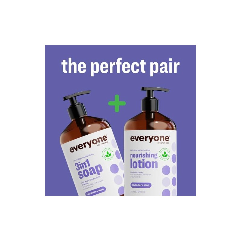 Everyone 3-In-1 Soap, Lavender and Aloe, 32 Ounce, 2 Count