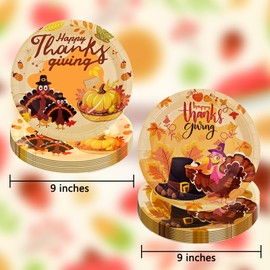 olentit Thanksgiving Paper Plates 50 Pcs Fall Disposable Dinnerware Thanks Theme Party Supplies Happy Thanksgiving Autumn Tableware Set