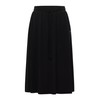 Reikko Knee-Length Skirt with Pockets and Thin Fabric Belt, black,
