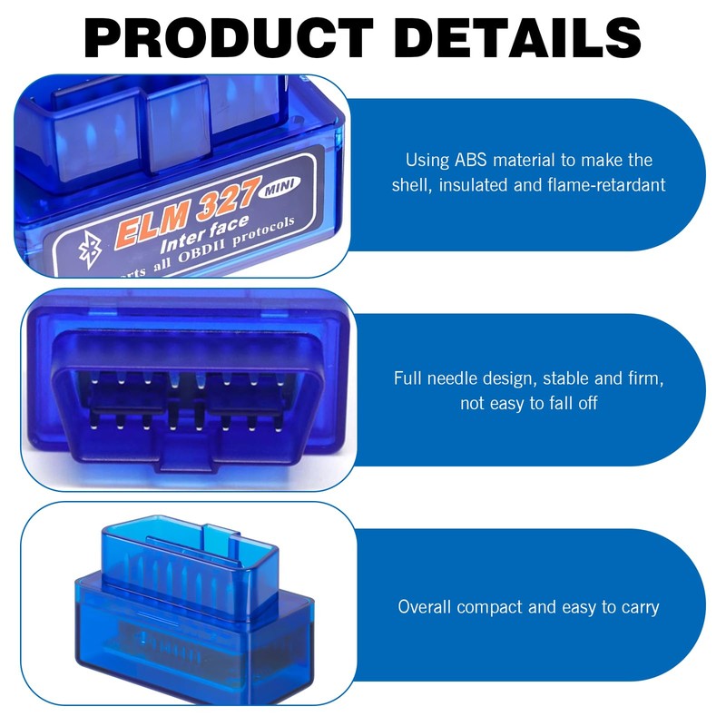 MLY OBDII Car Auto Diagnostic Scanner, ELM327 V2.1 Bluetooth OBDII