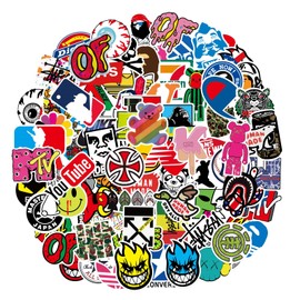 101 Pcs Skateboard Stickers Pack, Non-Repeat Vinyl Brand Stickers for Laptop, Water Bottles, Helmet & Luggage, Waterproof Reusable Wicked Stickers for Adults Teens Boys, Cool Graffiti Decals