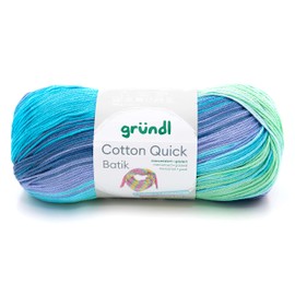 Gründl 4921-01 Cotton Quick Batik Yarn, Light Blue/Purple/Apple Green, 1 x 100 g