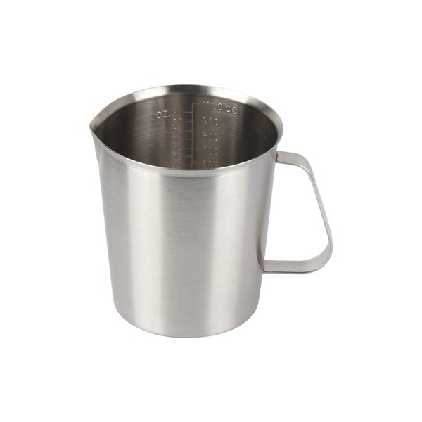 Kitchnexus Measuring Jug Stainless Steel 1 Litre Milk Jug Measuring Jug Milk Pitcher for Kitchen Coffee Latte Cappuccino