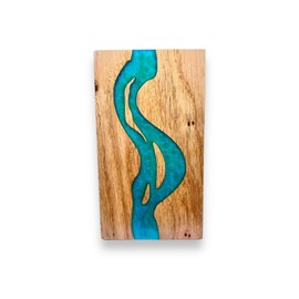 Melody Jane Dolls House River Table Solid Ash Wood Custom Turquoise Resin Dining Furniture