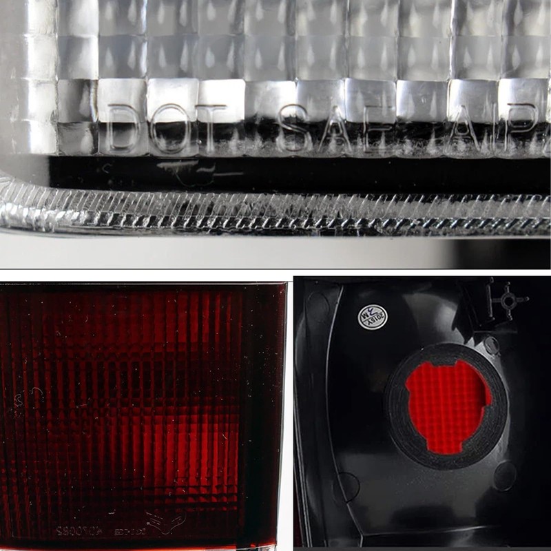 1 Pair Red Smoked Lens Tail Lights Compatible with 97-01