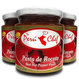Peru chef Pasta de Rocoto Peruana 227 g | Rocoto Hot Pepper Paste 8oz | 3 Pack