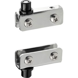 Gedotec Glass Door Hinge Chrome-Plated Glass Door Hinge Clamps Furniture Hinge for Glass Showcases - Simplex | Cabinet Hinge for Glass & Wood | Opening Angle 170° | 1 Pair (2 Pieces) - Furniture Hinge