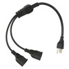 Extension Y Splitter Power Cord 3 Pin 1 to 2