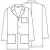 Dickies Everyday Scrubs Men's 31 Inch Lab Coat,White,Small