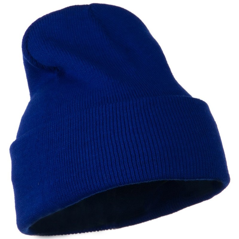 12 Inch Long Knitted Beanie - Royal OSFM
