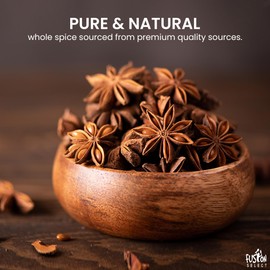 Fusion Select Dried Star Anise - Whole Badian Spice for Oriental & Indian Dishes & Recipes - Natural Herbs & Seasoning for Baking & Cooking - Packed in a Clear Resealable Pouch - 22 Servings, 4 oz.