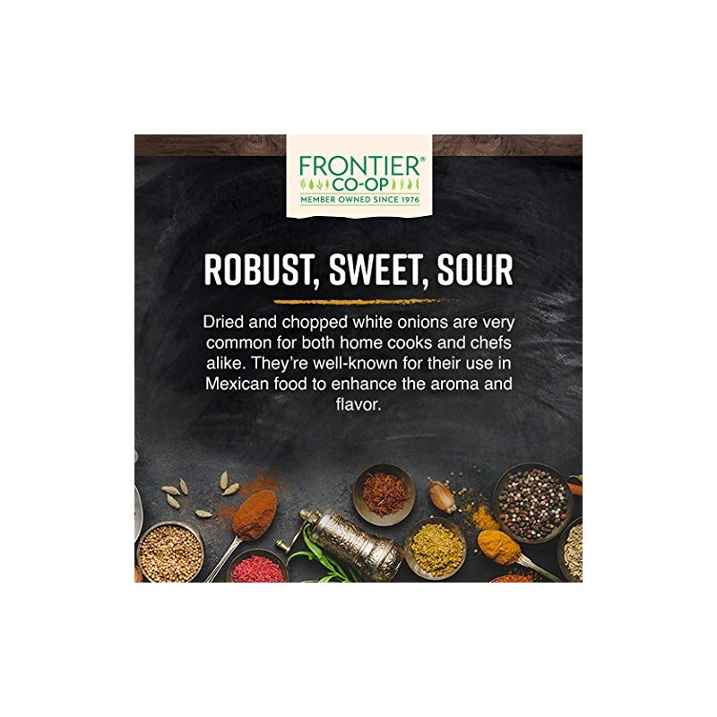 Frontier Co-op Onion, White Chopped, Kosher | 1 lb. Bulk