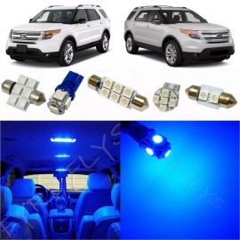 FYRE FLYS 11x Blue LED lights interior package kit for 2011-2018 Ford Explorer FX2B