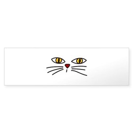 CafePress Cat Face Bumper Sticker 10"x3" Rectangle Bumper Sticker Car Decal (10 Pack)