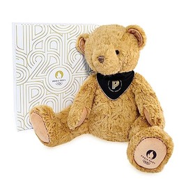 Doudou et Compagnie JO2452 Olympic and Paralympic Games Paris 2024 Brown Bear Premium - Bandana, 37 cm