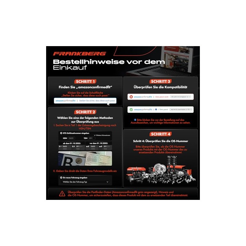 Frankberg 2 x Handbrake Cables Rear Left Right Compatible with