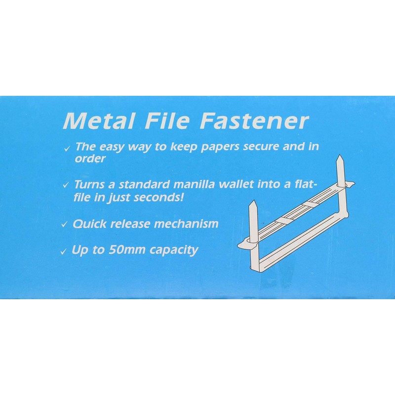 yyangz 50pcs/Box Metal File Fastener 2-Hole Metal Binder Clip Paper