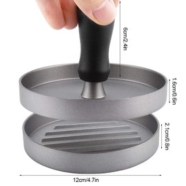 HAOHIZE Smashed Burger Press, 4.3in Round Burger Press Aluminum Alloy Smash Burger Press with Handle Non Stick Hamburger Press Patty Maker Meat Beef Veggie Hamburger model