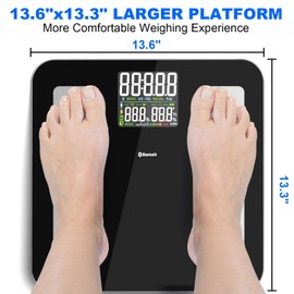 Smarty Scale, Smart Scale with BMI, Body Fat, Muscle Mass, Bathroom Scale, Scale for Body Weight,180kg/440lb Weight Scale, 3pcs AAA Batteries Included