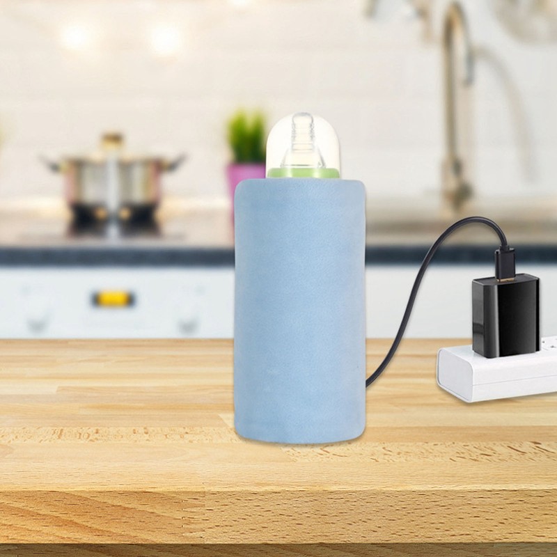 Baby Bottle Warmer Blue Cotton USB Heat Preservation Baby Feeding