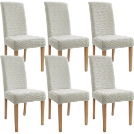 Promindflyplka 6 piece Flexible Washable Dining Chair Cover for kitchen banquet hotel - GRAY