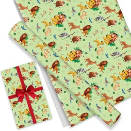 Omto 4 Pcs Lion Kings Wrapping Paper for Baby Shower Kids Birthday Lion Kings Party Decorations Wedding DIY Crafts Gift Packing, 20 x 30 Inch (Lion Kings)