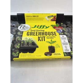 Jiffy 72 Peat Pellet Seed Starter Greenhouse Kit for Plant Seedling Propagation